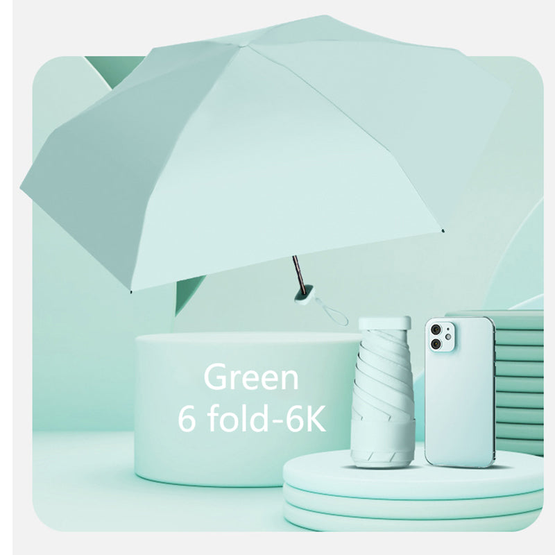 Compact pocket umbrella in green – UV and rain protection
