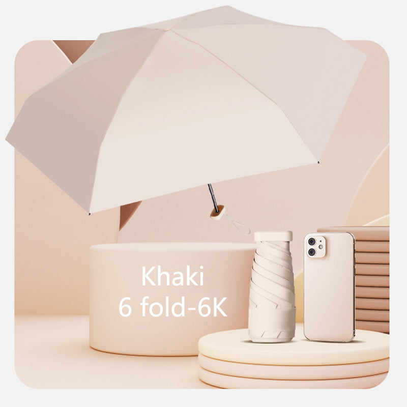 Compact pocket umbrella in khaki – UV and rain protection
