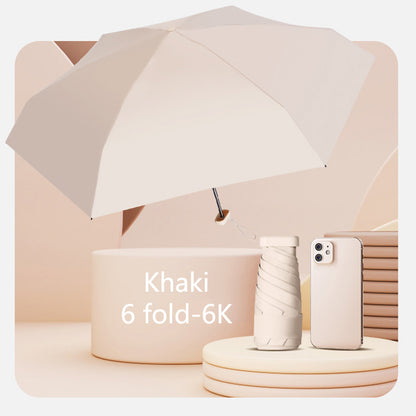 Compact pocket umbrella in khaki – UV and rain protection
