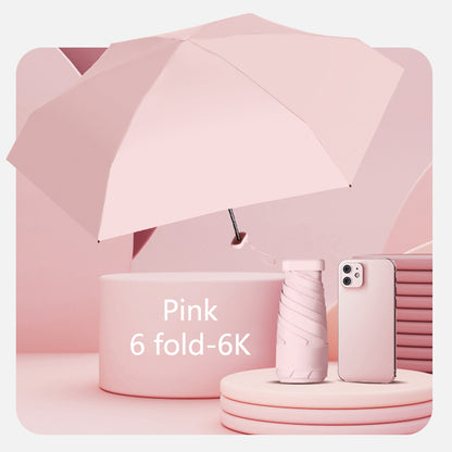 Compact pocket umbrella in pink – UV and rain protection
