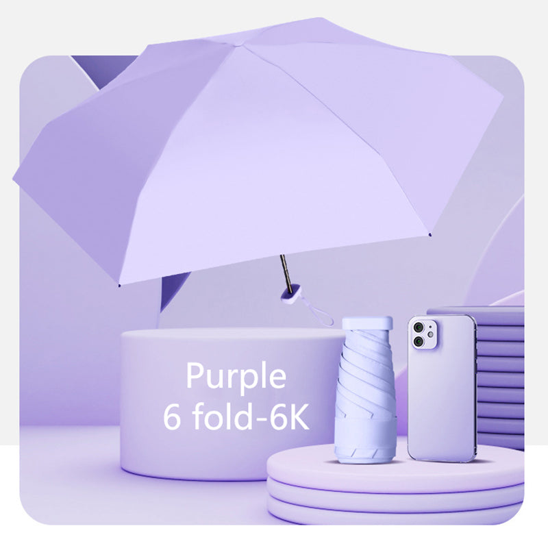 Compact pocket umbrella in purple – UV and rain protection
