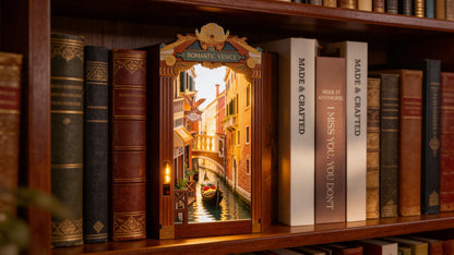 Venedig Book Nook Kit – DIY Bücherregal Einsatz mit LED-Beleuchtung