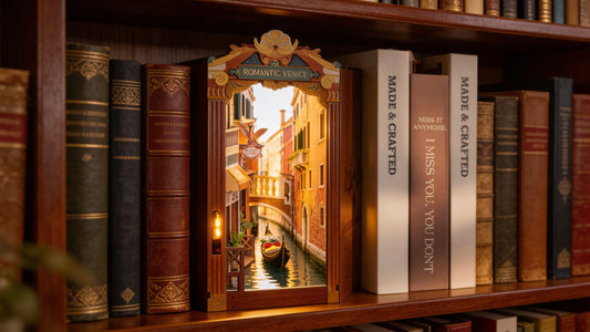 Venedig Book Nook Kit – DIY Bücherregal Einsatz mit LED-Beleuchtung